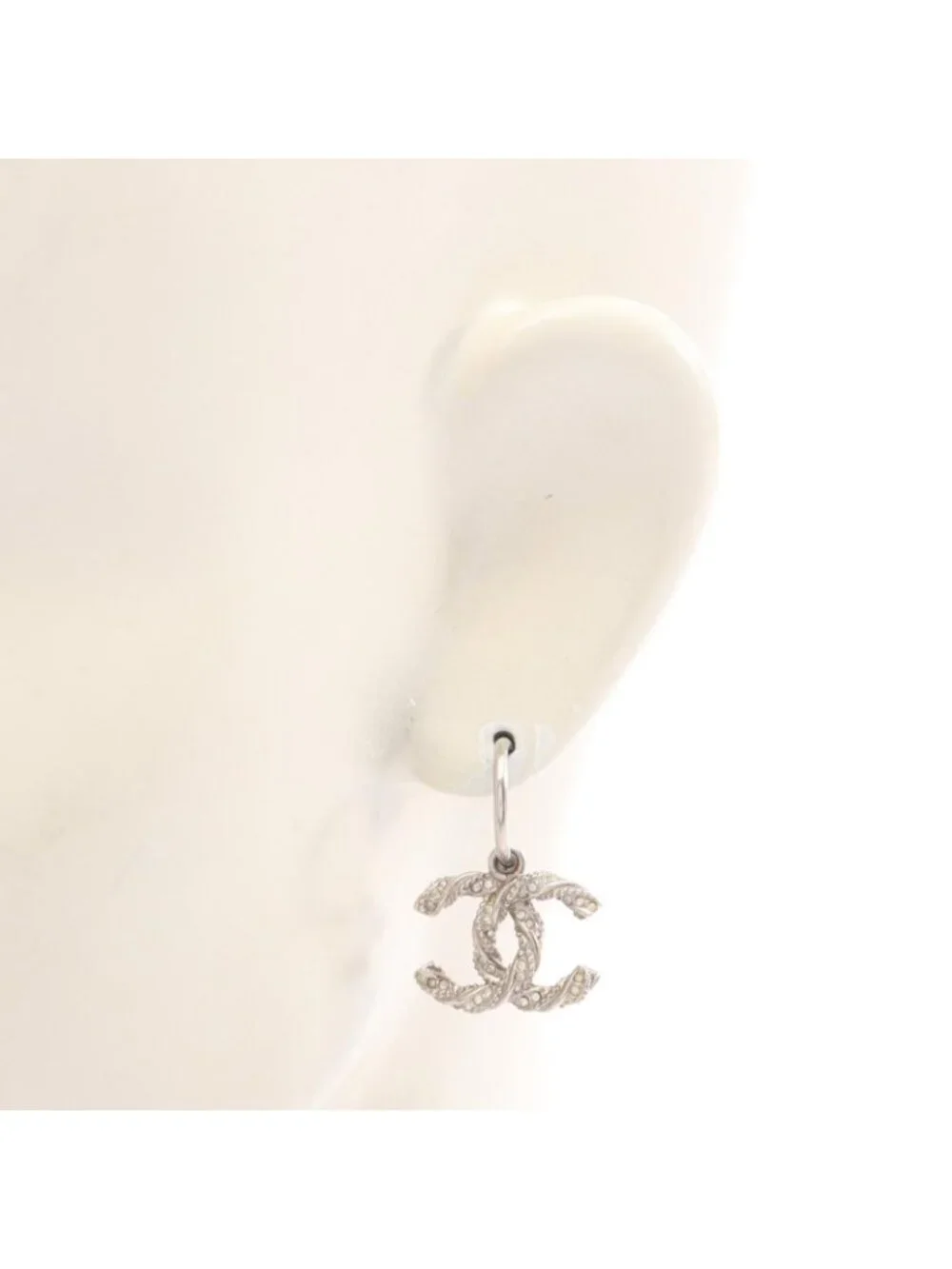 Chanel Earrings CC Logo Hoop